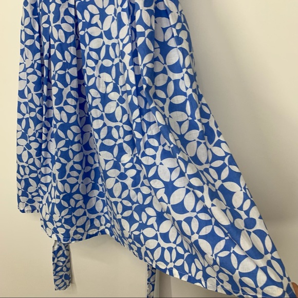 G.H. Bass & Co. Blue & White Floral Cotton Tie Back V-Neck Sundress Size 2 - Picture 5 of 12